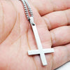 Adjustable Stainless Steel Necklaces For Men Women Inverted Cross Titanium Steel Necklace Gift Punk Necklaces Pendant 1PC