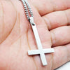 Adjustable Stainless Steel Necklaces For Men Women Inverted Cross Titanium Steel Necklace Gift Punk Necklaces Pendant 1PC