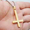Adjustable Stainless Steel Necklaces For Men Women Inverted Cross Titanium Steel Necklace Gift Punk Necklaces Pendant 1PC
