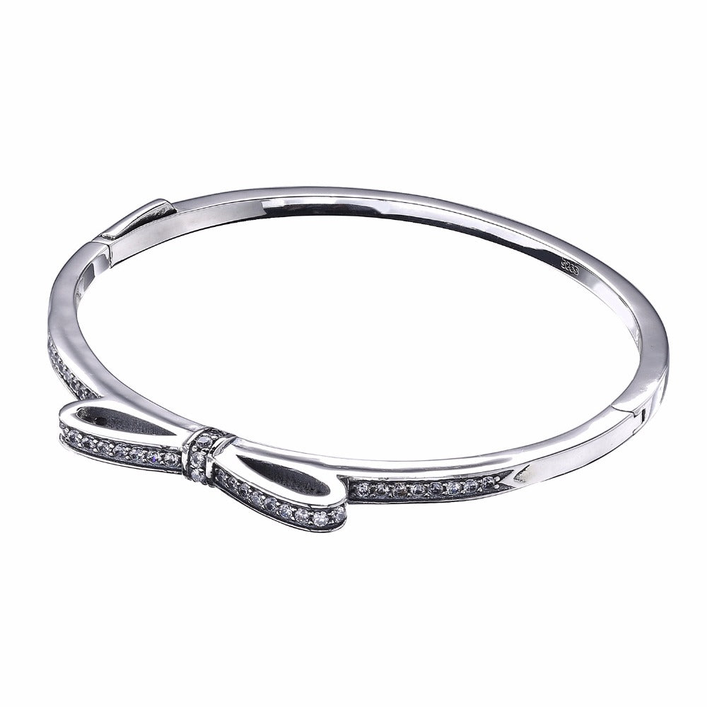 Sale Direct Selling Party Trendy CZ New 100% 925 Sterling Bangle Fit Original Charms Bracelet For Women Diy Jewelry Making