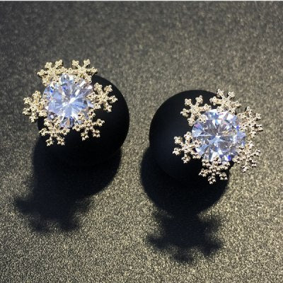 Sale Fashion jewelry 925 silver needle beads crystal from Austrian snow needle woman earrings female wild temperament