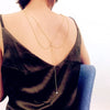 Women Long Necklace Body Sexy Chain Bare Back Gold  Gold Crystal Pendant Chain Necklace Backdrop Beach Body jewelry