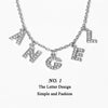 Salircon Letter ANGEL Pendant Name Necklaces 2021 Silver Color Short Rhinestone Choker Necklace For Women Couple Jewelry