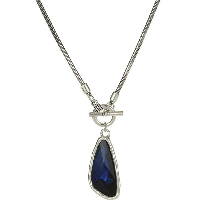 Sandrine 2021 Jewelry Vintage Retro Irregular Crystal Charm Necklace Pendant Valentine's Day Gift Friends