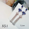 Sapphire Drop Earrings For Women S925 Sterling Silver Temperament Luxury Pendant Tassels Natural Gemstone Charms Fine Jewelry