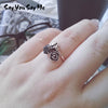 2020 Punk 925 Sterling Silver Rings Skull Rose Flower Opening Ring Zircon Fashion Accessories Dropshipping