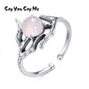 925 Sterling Silver Branch Rings Unisex Wedding&Engagement Opening Jelly Pink Glass Rings Wholesale 2020 Fashion
