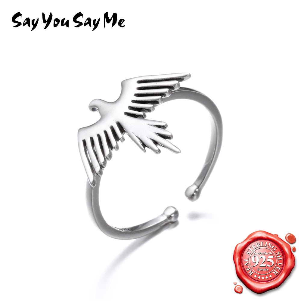 925 Sterling Silver Eagle Rings Party Accessories Unisex Silver Rings Trendy Style 2020 Dropshipping