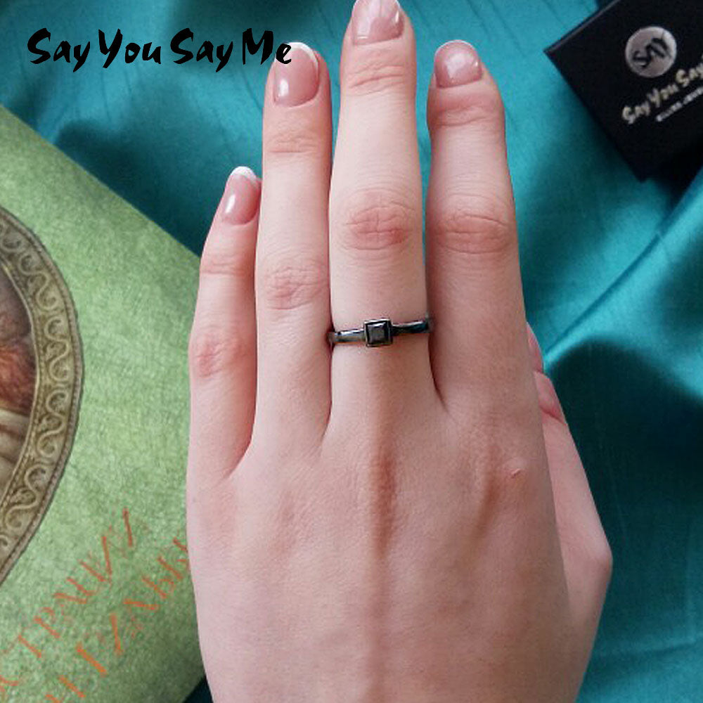 925 Sterling Silver Rings HipHop Punk Style Black Rings Unisex Creative Gift Party Accessories Dropshipping