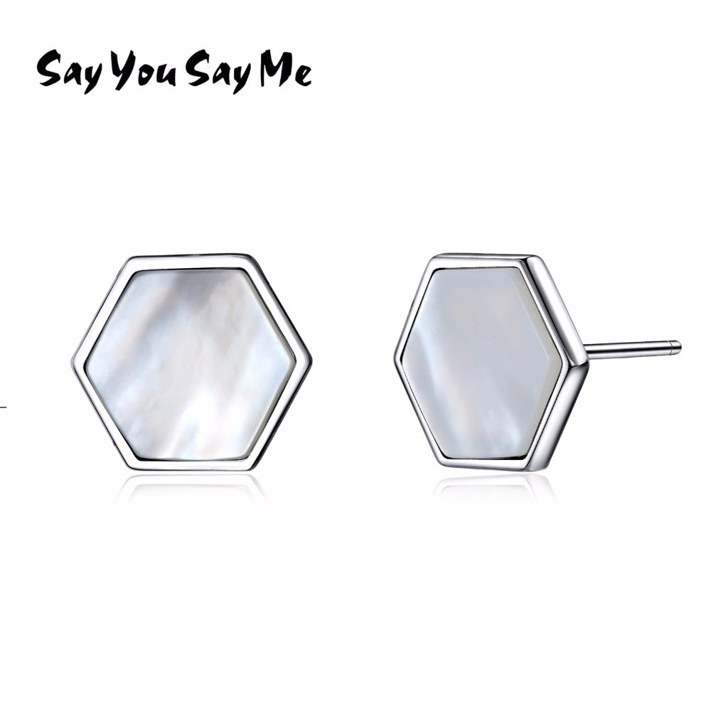 925 Sterling Silver Shell Earring Jewelry Bohemia Geometric Earrings Vintage Style For Women Dropshipping