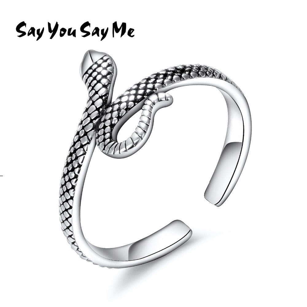 925 Sterling Silver Small Snake Rings Vintage Style Open Ring Silver Prevent Allergy 2020 New Arrival Best Gifts