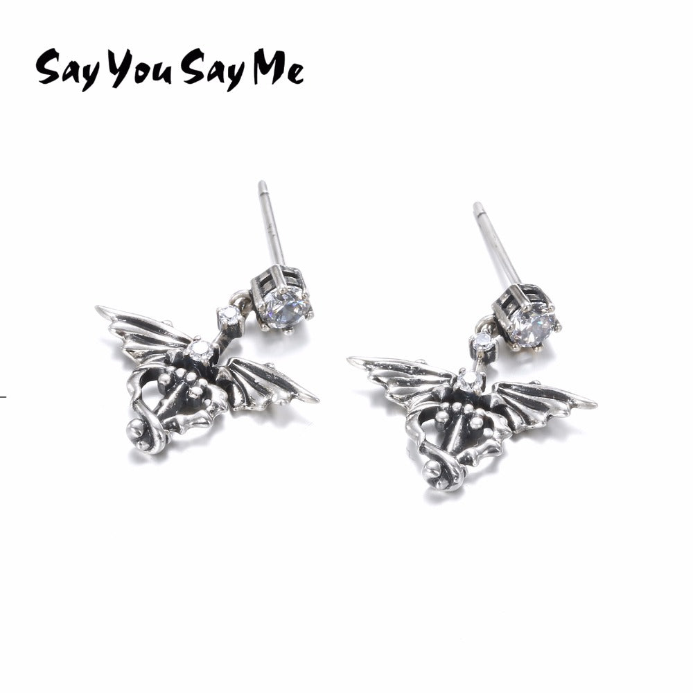 Bat Wings Earrings Accessories Gothic Style 925 Silver Earrings Creative Gift Dropshipping Wholesales