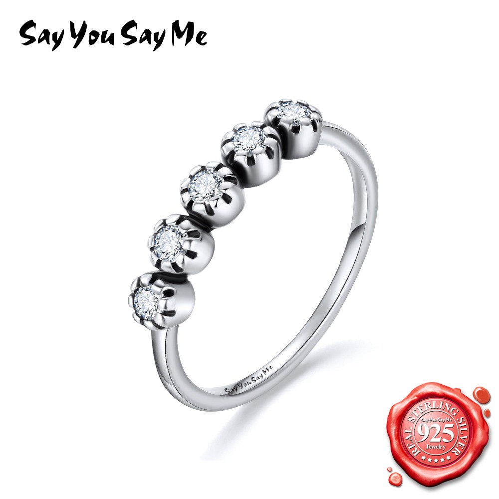 Beads Silver Rings For Women Wedding Ring Zricon Stone 925 Sterling Silver Rings Classic Style Dropshipping