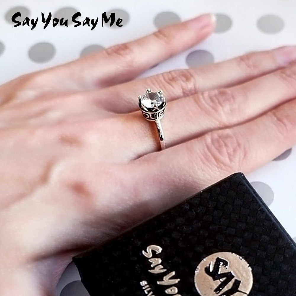 Crown Ring wedding Silver Rings 925 Sterling Silver Creative Gift For Women Classic Style Dropshipping