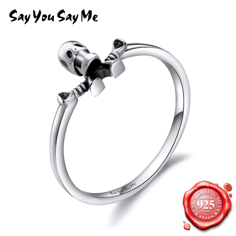 Cute Skull Silver Romantic Silver Rings 925 Sterling Silver HipHop Rings Gift Party Trendy Style Dropshipping
