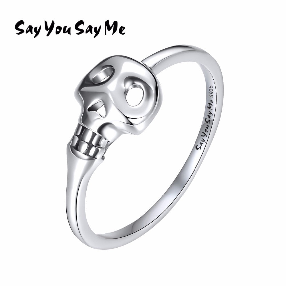 Skull 925 Sterling Silver Rings Co Unisex Party Punk Skeleton Rings 2020 Fine Jewelry Best Gift