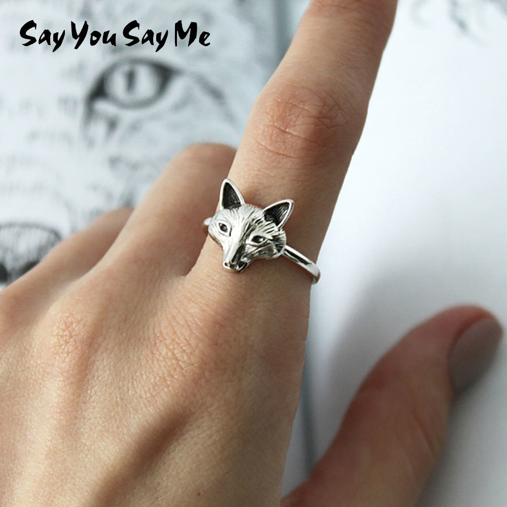 Star 925 Sterling Silver Fox Co Rings Rings Unisex Creative For Gift Silver Animal Rings Dropshipping
