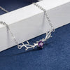 925 Stamp Silver Color Antlers Crystals Necklaces For Women 45cm Korean Chain Wedding Fine Jewelry Gift Female Trend