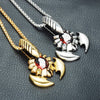 Scorpion Shape Pendant Necklace Men's Necklace Bohemian Red Crystal Inlaid Necklace Sliding Pendant Accessories Party Jewelry