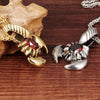 Scorpion Shape Pendant Necklace Men's Necklace Bohemian Red Crystal Inlaid Necklace Sliding Pendant Accessories Party Jewelry