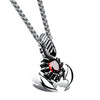Scorpion Shape Pendant Necklace Men's Necklace Bohemian Red Crystal Inlaid Necklace Sliding Pendant Accessories Party Jewelry