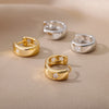 Zircon Star Hoop Earrings for Women Stainless Steel Gold Color  Round Huggie Earrings 2023 Trend Jewelry pendientes mujer