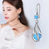 shining 925 Sterling silver fine blue Crystal earrings for women  jewelry party wedding accessories gifts