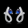 925 Sterling Silver Original pretty blue zircon crystal earrings for women  party wedding Accessories Jewelry gift