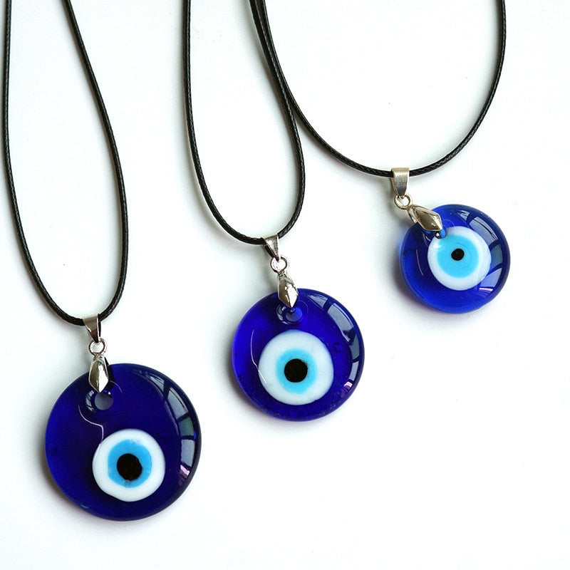 Sea Blue 25/30/35mm Evil Eye Pendants Necklace For Women Men Glass Turkey Evil Eyes Lucky Necklace Choker Jewelry Accessories