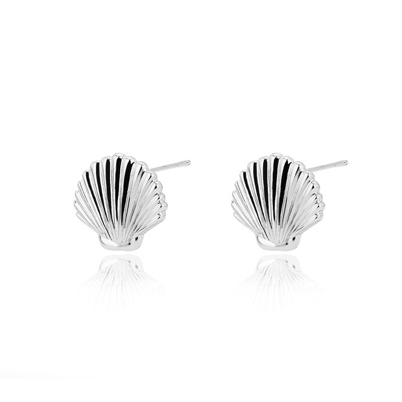 Sea Shell Stud Earrings For Women Stainless Steel Gold Color Shell Statement Earrings 2023 Trend Female Beach Jewelry