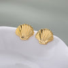 Sea Shell Stud Earrings For Women Stainless Steel Gold Color Shell Statement Earrings 2023 Trend Female Beach Jewelry