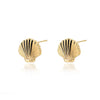 Sea Shell Stud Earrings For Women Stainless Steel Gold Color Shell Statement Earrings 2023 Trend Female Beach Jewelry