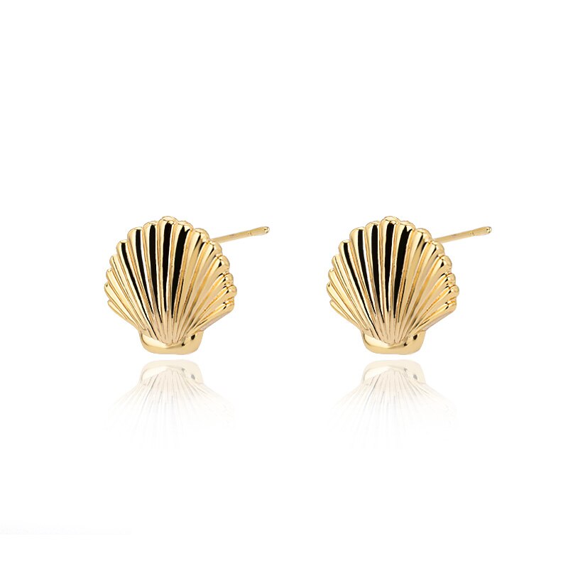 Sea Shell Stud Earrings For Women Stainless Steel Gold Color Shell Statement Earrings 2023 Trend Female Beach Jewelry