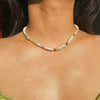 Seed Bead Chain Necklace Pearl Punk Clavicle Chain for Women Men Jewelry
