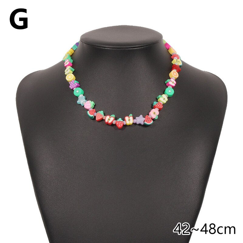 Seed Beads Necklace For Women Trendy Bohemian Colorful Handmade Beaded Choker Female Clavicle Pearl Harajuku Collar Jewelry Gift