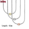Seialoy 45cm Snake Chain Necklace Fit Original Beaded Charms Pendant Necklace Diy Handmade Women Men Jewelry Boy Girls Gift