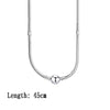 Seialoy 45cm Snake Chain Necklace Fit Original Beaded Charms Pendant Necklace Diy Handmade Women Men Jewelry Boy Girls Gift