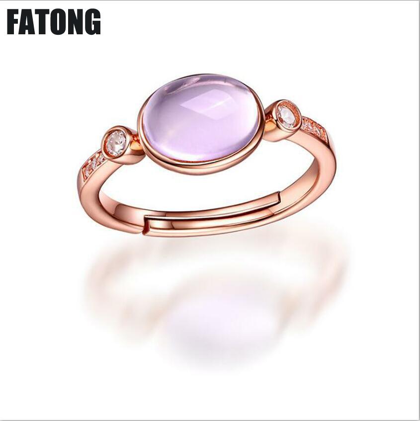 Selling 925 sterling silver Hibiscus adjustable rose gold ring female simple accessories J041