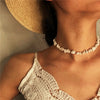 Semi-precious Stones Choker Natural Gravel Hawaii Beach Style Clavicle Chain Turquoise  Women's Necklace Jewelry