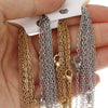 Semitree 10pcs 50cm 2mm Gold Stainless Steel Link Chains Necklaces Jewelry Cuban Chains  Chain DIY Crafts