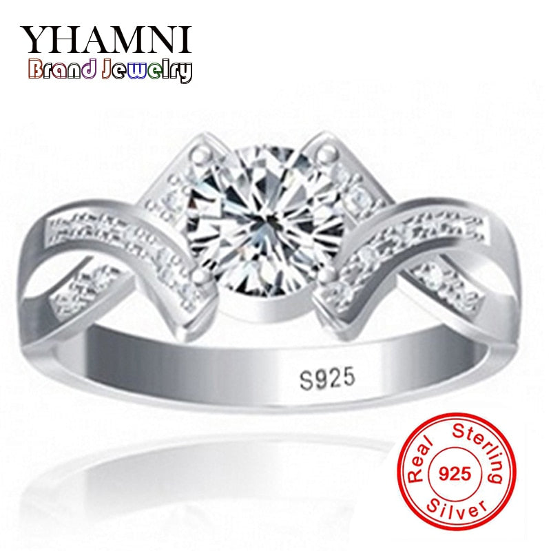 Sent Silver Certificate Real 100% 925 Sterling Silver Ring Sona 1 Carat CZ Diamant Wedding Engagement Rings For Women Y500011