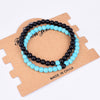 Set Bracelet Couples Distance Black White Natural Lava Stone Tiger Eye Beaded Yoga Bracelets for Men Women Elastic Rope Jewelry