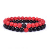 Set Bracelet Couples Distance Black White Natural Lava Stone Tiger Eye Beaded Yoga Bracelets for Men Women Elastic Rope Jewelry