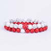 Set Bracelet Couples Distance Black White Natural Lava Stone Tiger Eye Beaded Yoga Bracelets for Men Women Elastic Rope Jewelry
