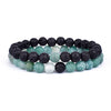 Set Bracelet Couples Distance Black White Natural Lava Stone Tiger Eye Beaded Yoga Bracelets for Men Women Elastic Rope Jewelry