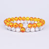 Set Bracelet Couples Distance Black White Natural Lava Stone Tiger Eye Beaded Yoga Bracelets for Men Women Elastic Rope Jewelry