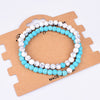 Set Bracelet Couples Distance Black White Natural Lava Stone Tiger Eye Beaded Yoga Bracelets for Men Women Elastic Rope Jewelry