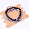 Set Bracelet Couples Distance Black White Natural Lava Stone Tiger Eye Beaded Yoga Bracelets for Men Women Elastic Rope Jewelry