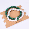 Set Bracelet Couples Distance Black White Natural Lava Stone Tiger Eye Beaded Yoga Bracelets for Men Women Elastic Rope Jewelry