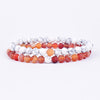 Set Bracelet Couples Distance Black White Natural Lava Stone Tiger Eye Beaded Yoga Bracelets for Men Women Elastic Rope Jewelry